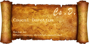 Csucsi Dorottya névjegykártya